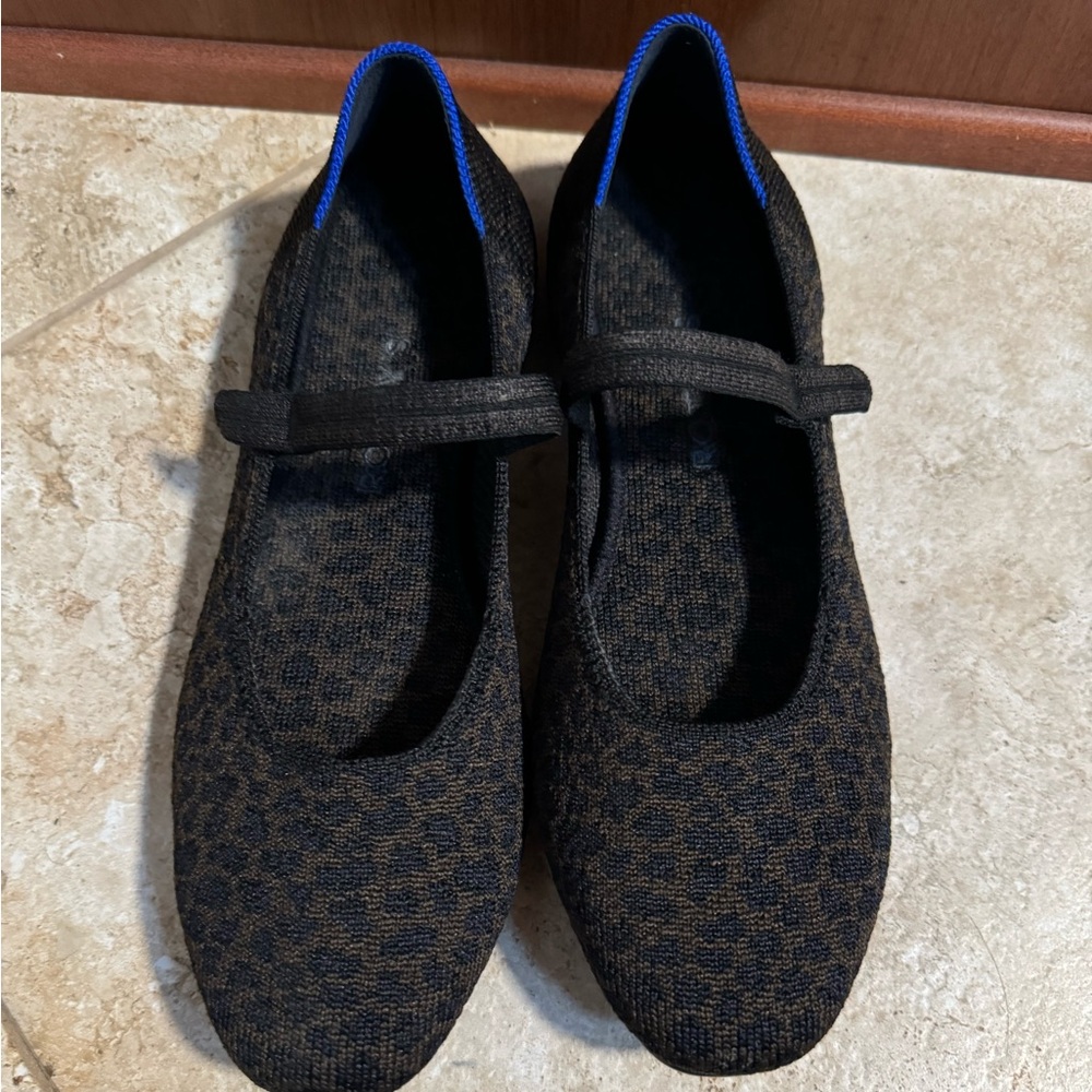 Rothys square Maryjane flats in cheetah print, good used condition